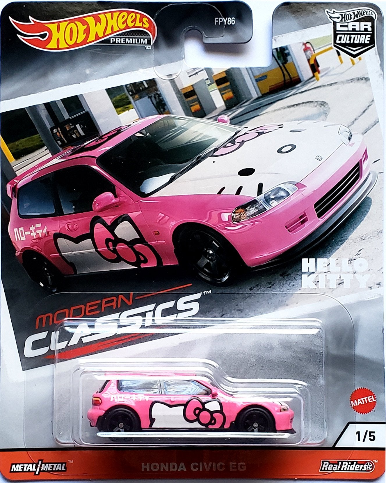 Hot Wheels Premium Hello Kitty Sanrio Honda Civic EG 1/5 minicar pink New  Japan